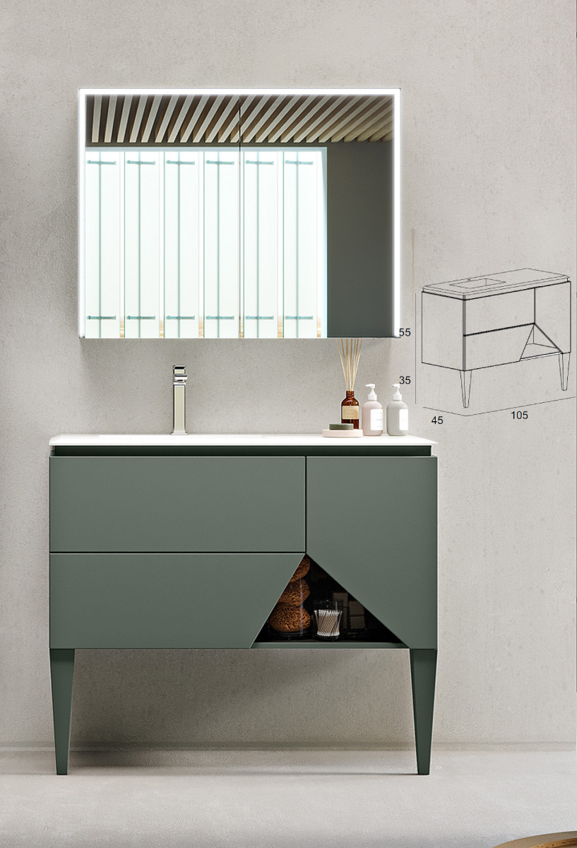 Долен шкаф са баня комплект с мивка