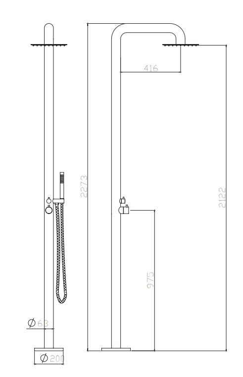 Душ колона за басейн