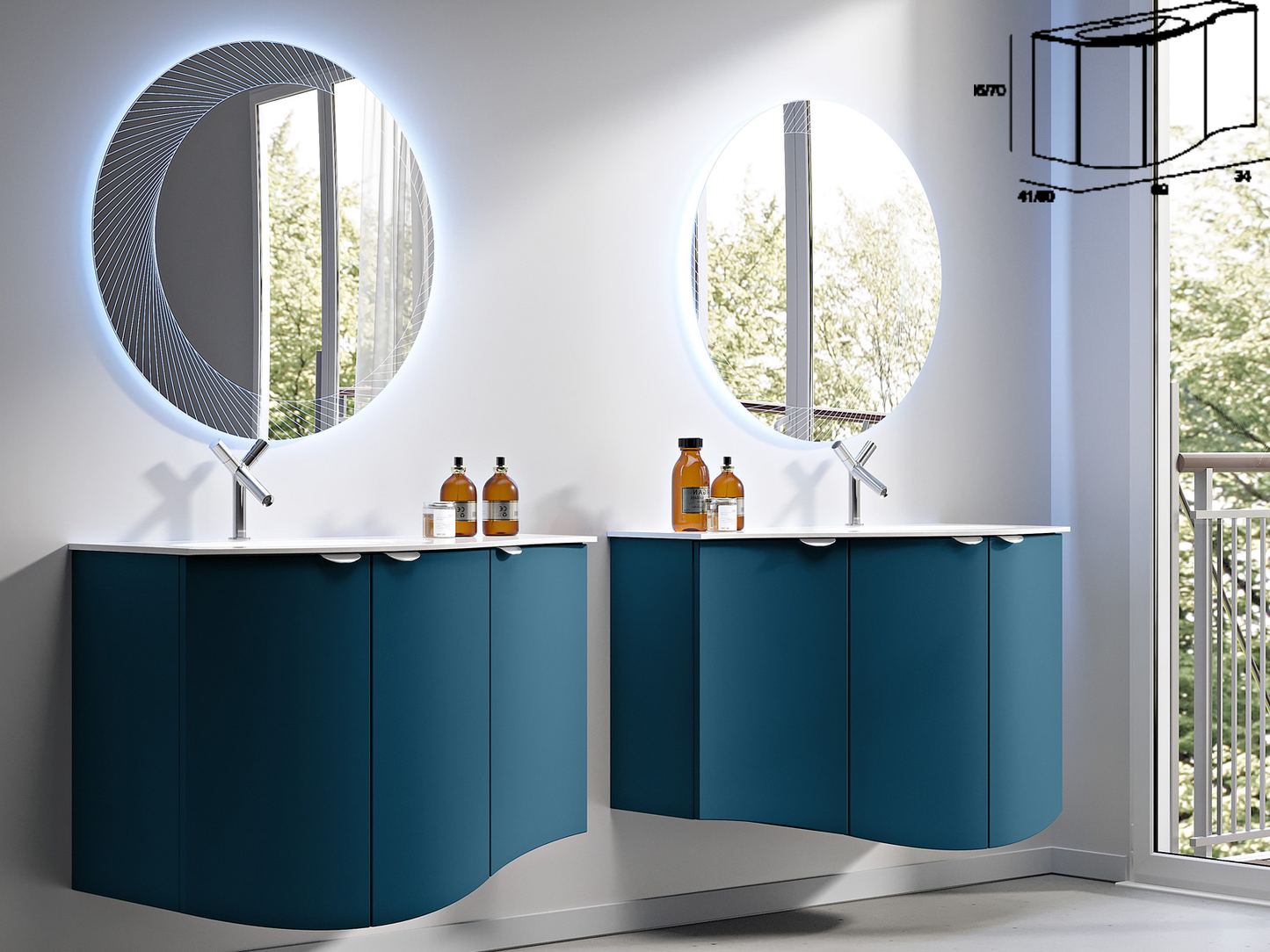 Долен шкаф за баня комплект с мивка