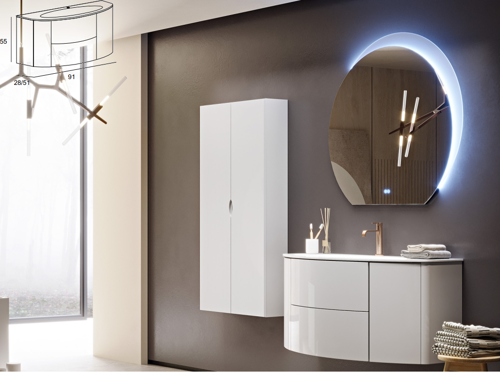 Долен шкаф за баня комплект с мивка