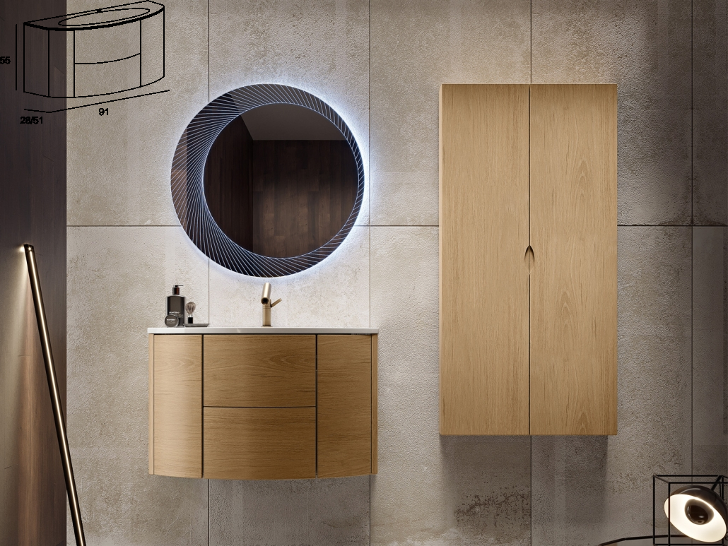 Долен шкаф за баня комплект с мивка