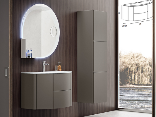 Долен шкаф за баня комплект с мивка