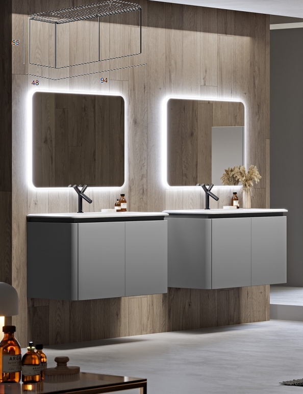 Долен шкаф за баня комплект с мивка