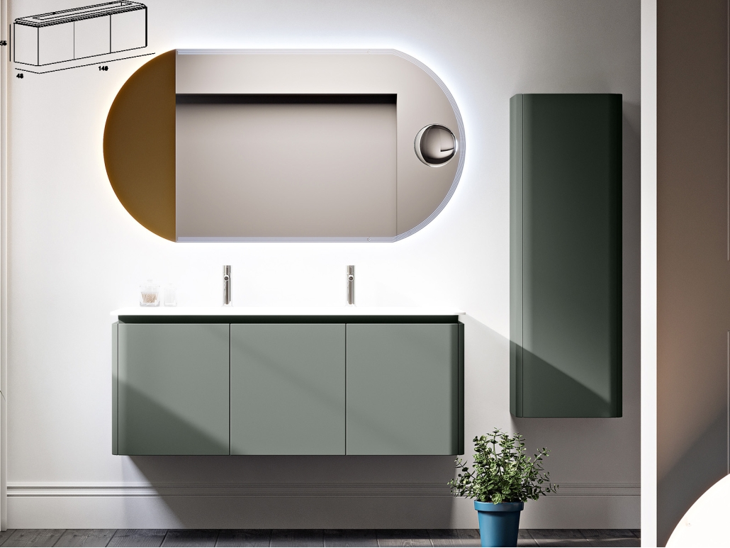 Долен шкаф за баня комплект с мивка