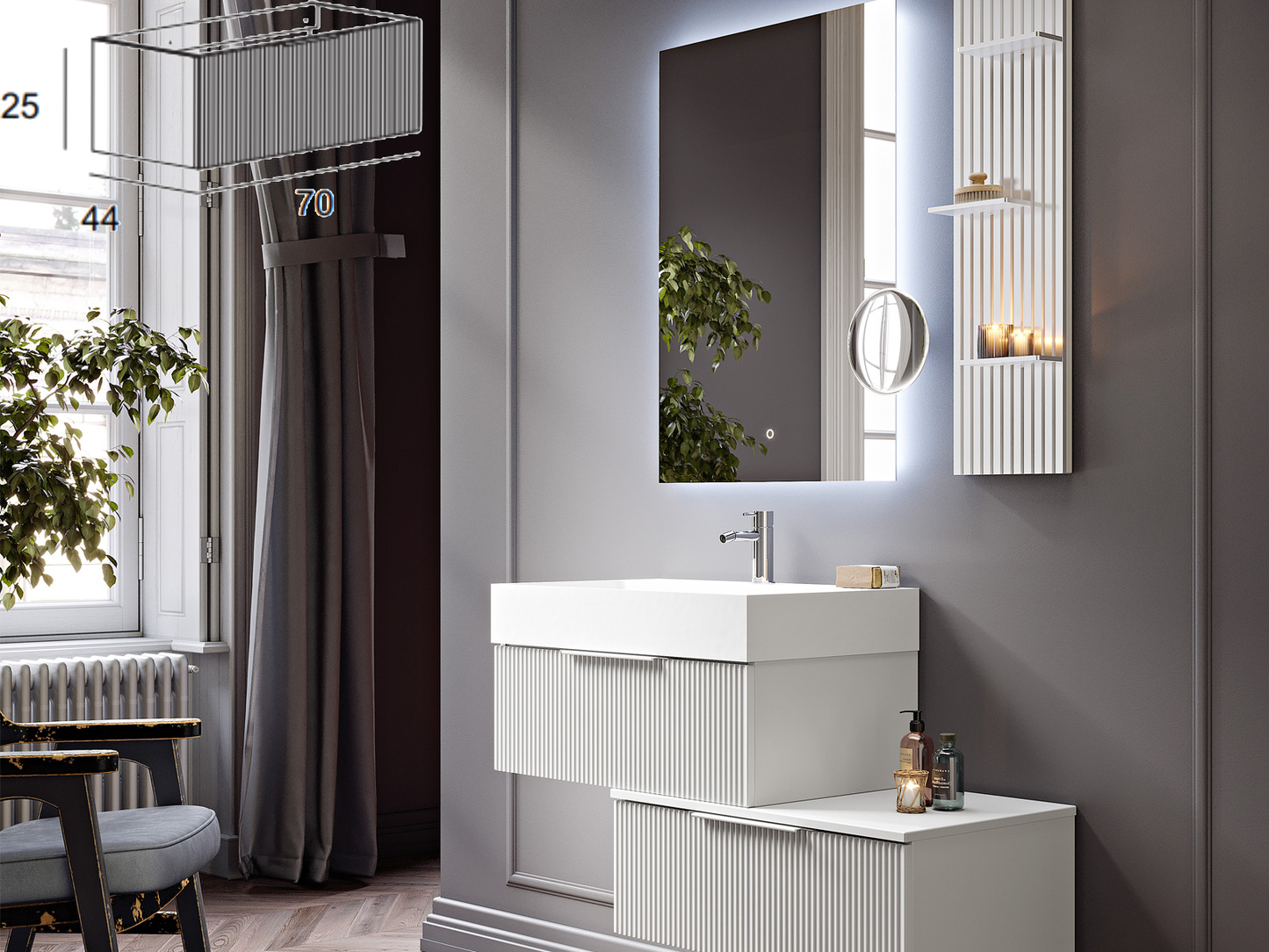 Долен шкаф са баня комплект с мивка