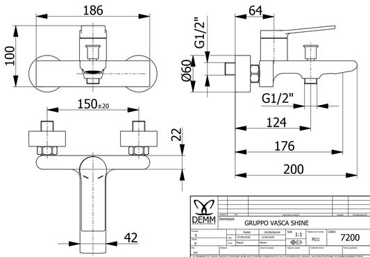 Смесител за вана с душ