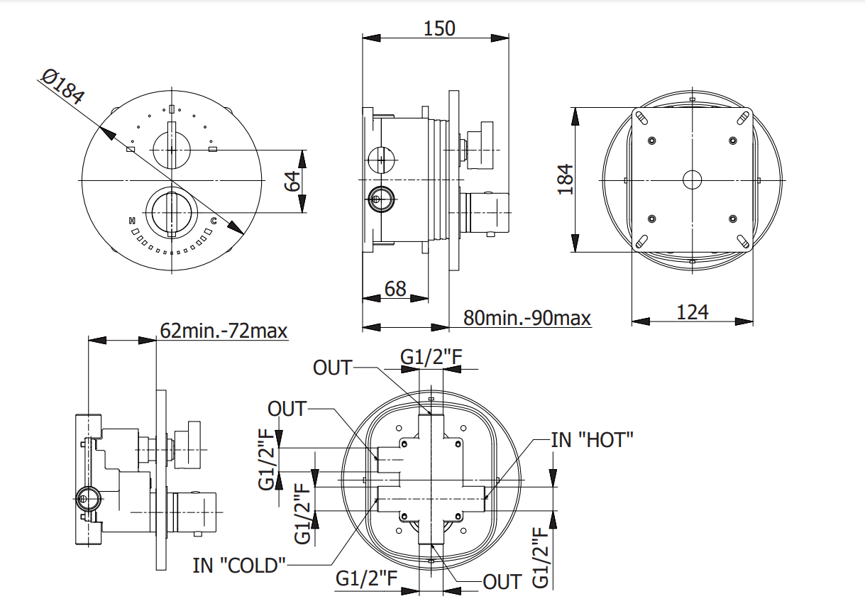 3-пътен термостатен смесител