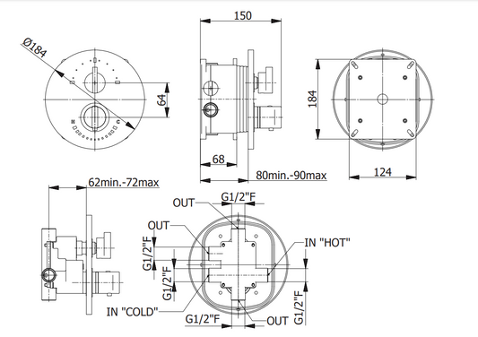 3-пътен термостатен смесител