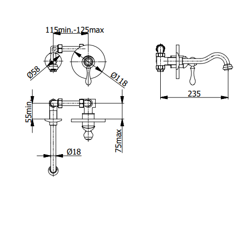 Смесител за умивалник за вграждане