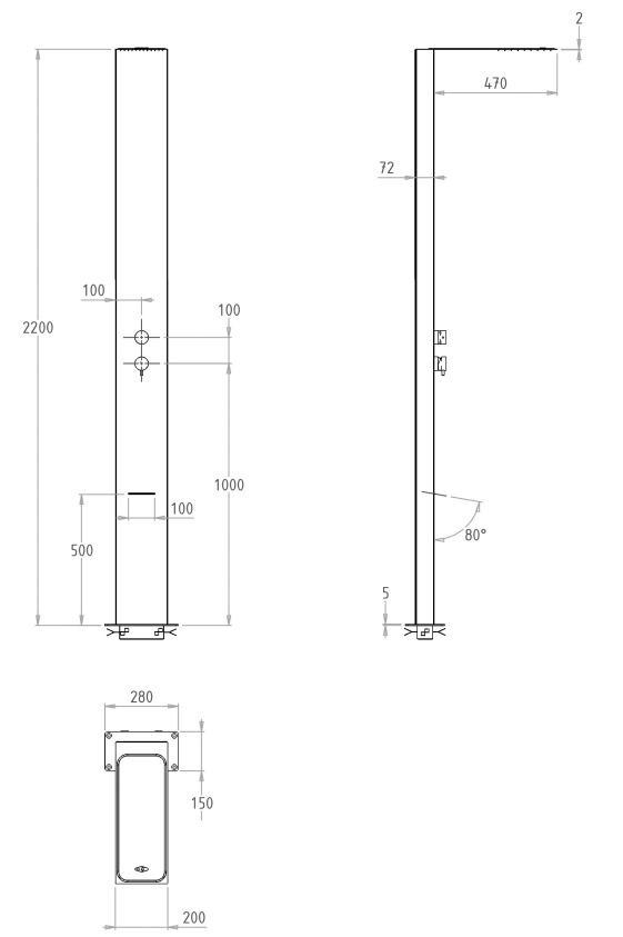 Душ колона за басейн