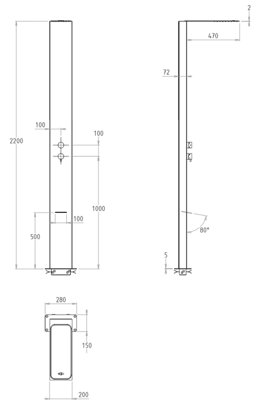 Душ колона за басейн