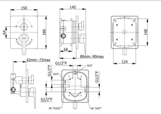 2-пътен термостатен смесител