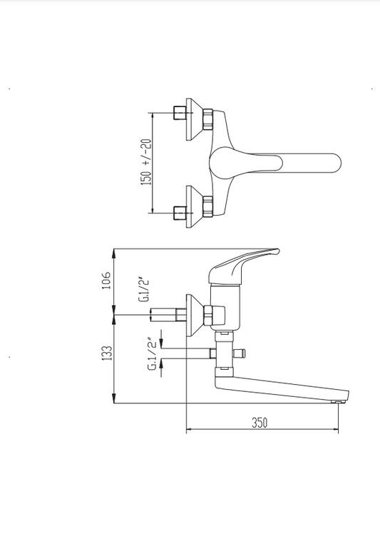 Стенен смесител за кухня