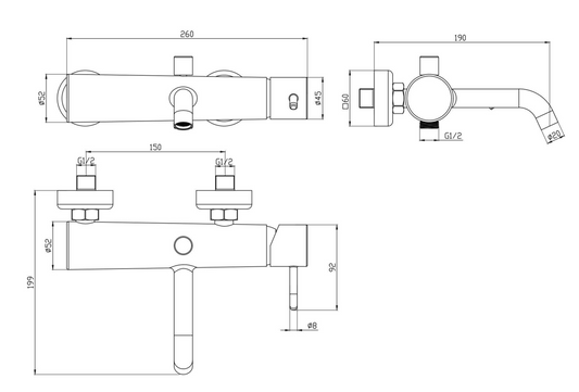 Смесител за вана с душ