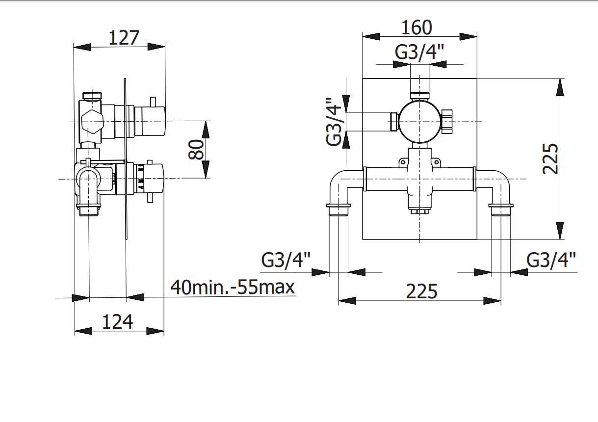 2-пътен термостатен смесител