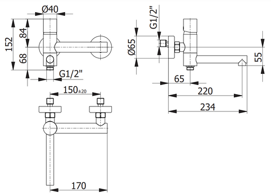 Смесител за вана с душ