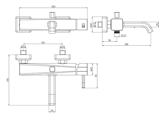 Смесител за вана с душ