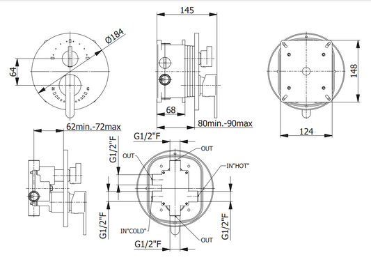 3-пътен термостатен смесител