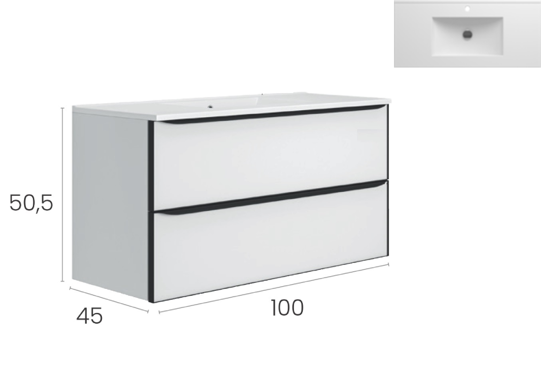 Долен шкаф за баня коплект с мивка