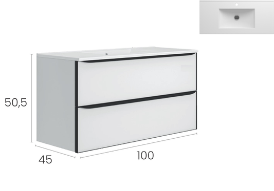 Долен шкаф за баня коплект с мивка