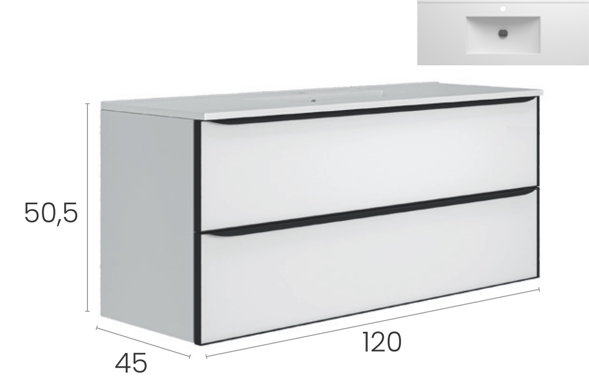 Долен шкаф за баня коплект с мивка