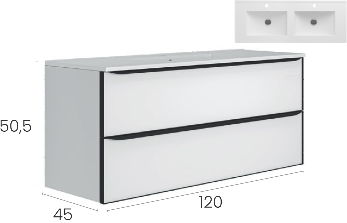 Долен шкаф за баня коплект с мивка