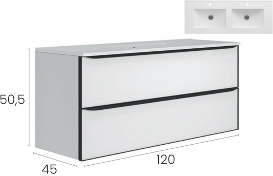 Долен шкаф за баня коплект с мивка