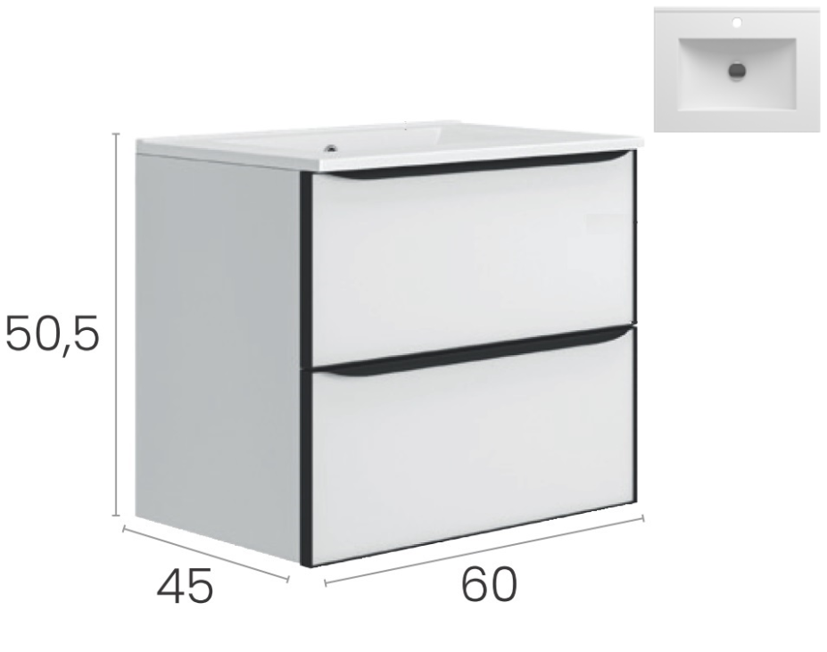 Долен шкаф за баня коплект с мивка