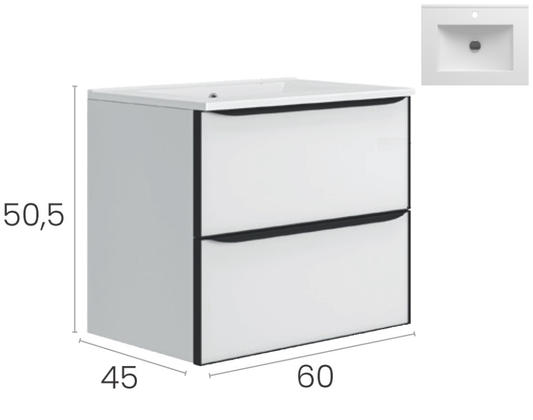 Долен шкаф за баня коплект с мивка