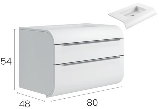 Долен шкаф за баня коплект с мивка