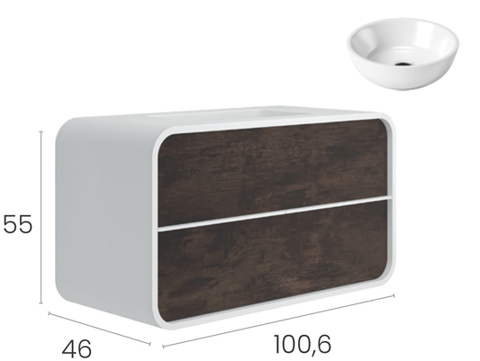 Долен шкаф за баня коплект с мивка