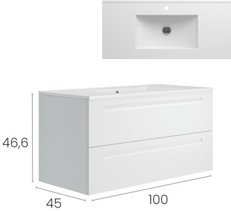 Долен шкаф за баня коплект с мивка