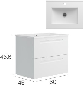 Долен шкаф за баня коплект с мивка