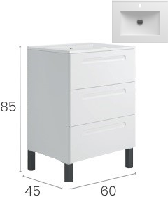 Долен шкаф за баня коплект с мивка