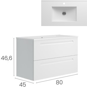 Долен шкаф за баня коплект с мивка
