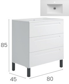 Долен шкаф за баня коплект с мивка